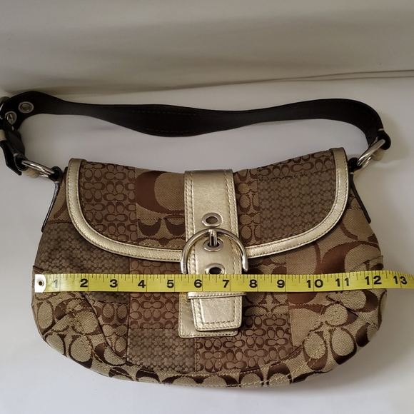 📣 Rare Large Vintage Metallic Coach Purse 🍹🍻🥃 - Picture 5 of 7